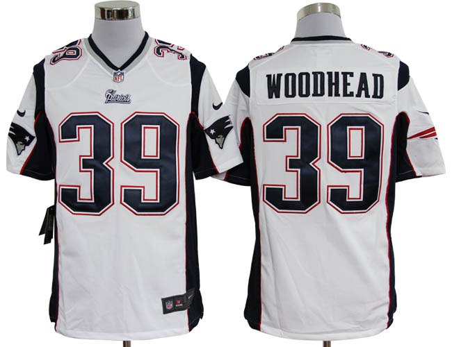 2012 NEW New England Patriots 39 Danny Woodhead White Jerseys (Game)