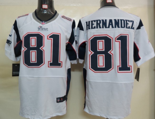 2012 NEW Nfl New England Patriots 81 Aaron Hernandez White Jerseys (Elite)