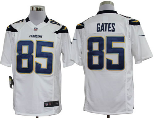 2012 NEW San Diego Chargers 85 Antonio Gates White Jerseys (Game)