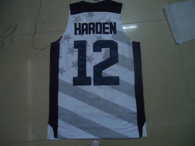 2012 Olympics Team USA #12 James Harden Revolution 30 Swingman White Jersey