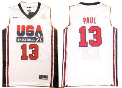 2012 USA Basketball Retro Jerseys #13 Chris Paul White