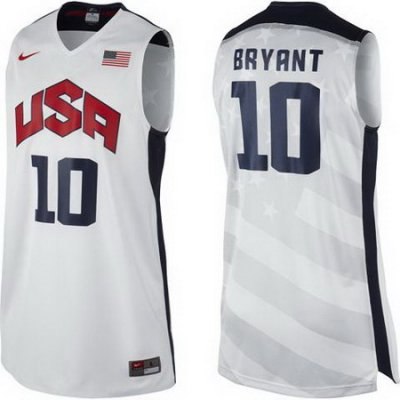 2012 Usa Basketball Jersey #10 Kobe Bryant White Jerseys