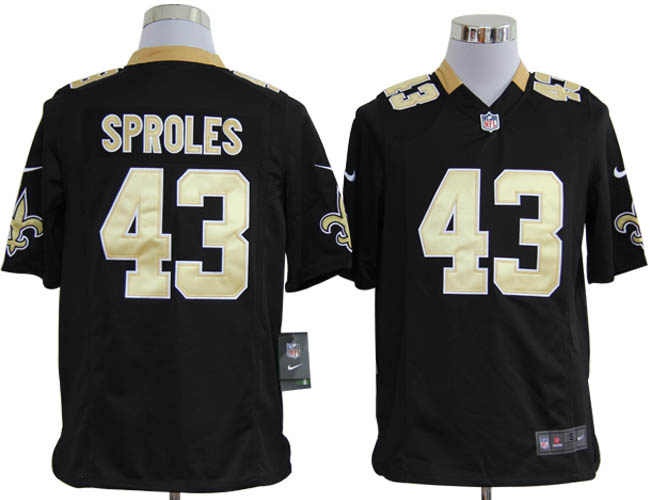 2012 nfl new orleans saints 43 darren sproles black jerseys (game)