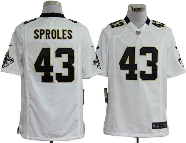 2012 nfl new orleans saints 43 darren sproles white jerseys (game)