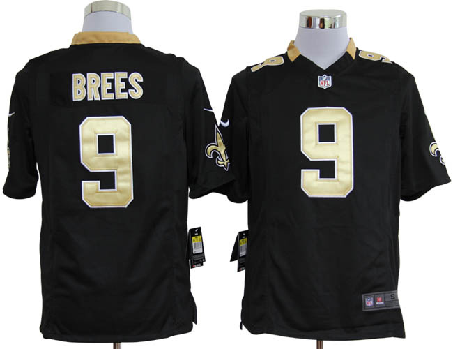 2012 nfl new orleans saints 9 drew brees  game black jerseys