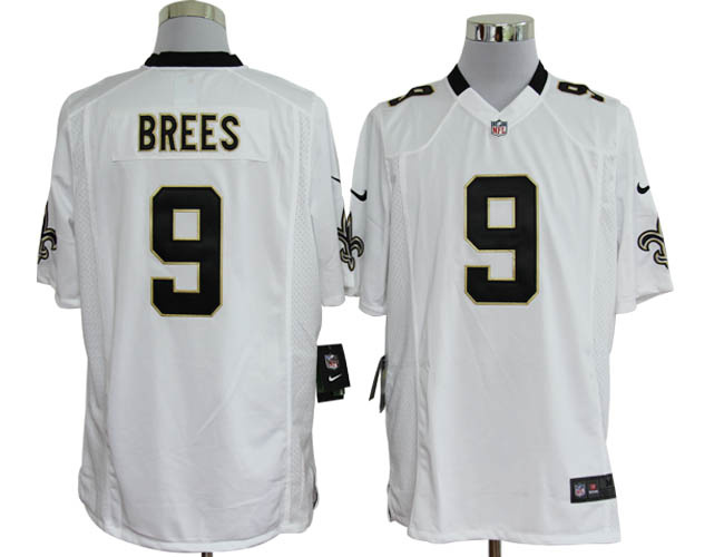 2012 nfl new orleans saints 9 drew brees white jerseys (game)