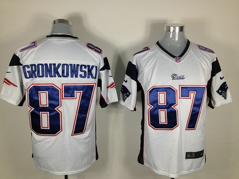 2012 new england patriots 87 rob gronkowski white jerseys(game )