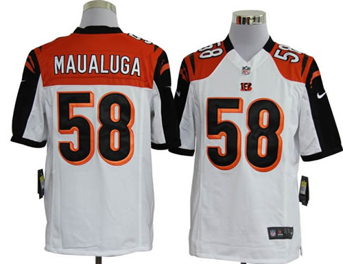 2012 NEW nfl cincinnati bengals 58 rey maualuga white jerseys (game)