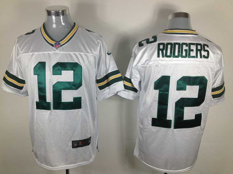 2012 nfl green bay packers 12 aaron rodgers white jerseys (game)