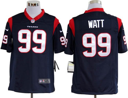 2012 nfl houston texans 99 j.j. watt blue jerseys (game)