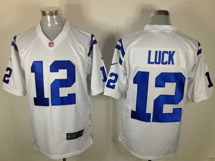 2012 nfl indianapolis colts 12 andrew luck white jerseys (game)