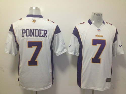 2012 NEW nfl minnesota vikings 7 christian ponder white jerseys (game)
