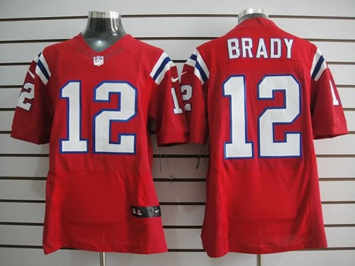 2012 NEW nfl new england patriots 12 tom brady red jerseys (elite)