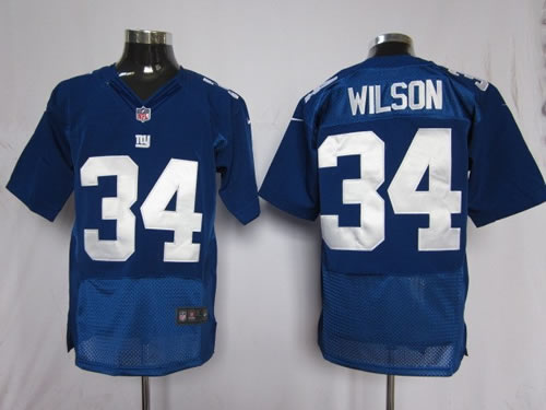 2012 nfl new york giants 34 wilson blue jerseys (elite)