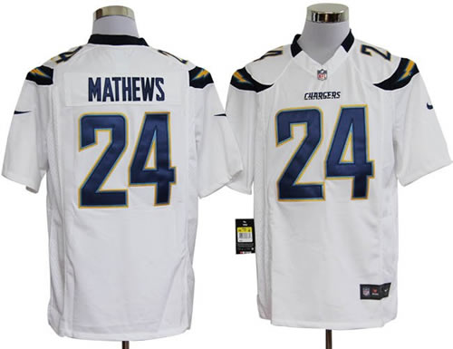 2012 NEW nfl san diego chargers 24 ryan mathews white jerseys (game)