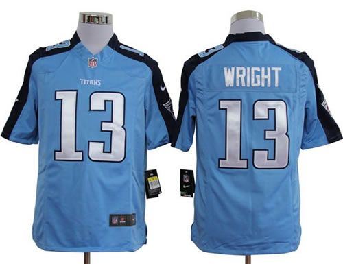2012 NEW nfl tennessee titans 13 kendall wright blue jerseys (game)