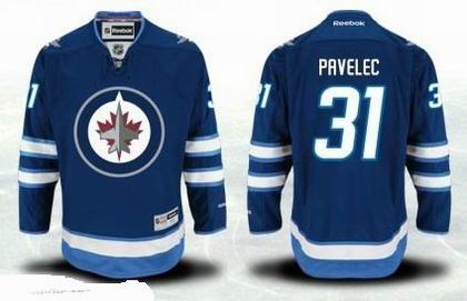 2012 winnipeg jets 31 ondrej pavelec blue jersey