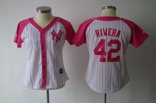 2012 women pink splash fashion jersey by majestic new york yankees 42 mariano rivera white jerseys