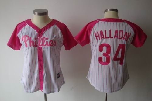 2012 women pink splash fashion jersey by majestic philadelphia phillies 34 roy halladay jerseys (1)