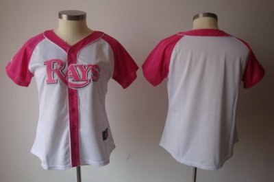 2012 women pink splash fashion jersey by majestic tampa bay rays blank white jerseys