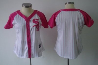2012 women pink splash fashion jersey chicago white sox blank white jersey