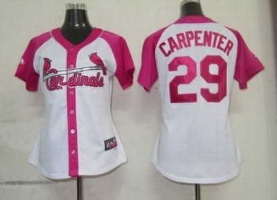 2012 women pink splash fashion st. louis cardinals 29# chris carpenter white jerseys