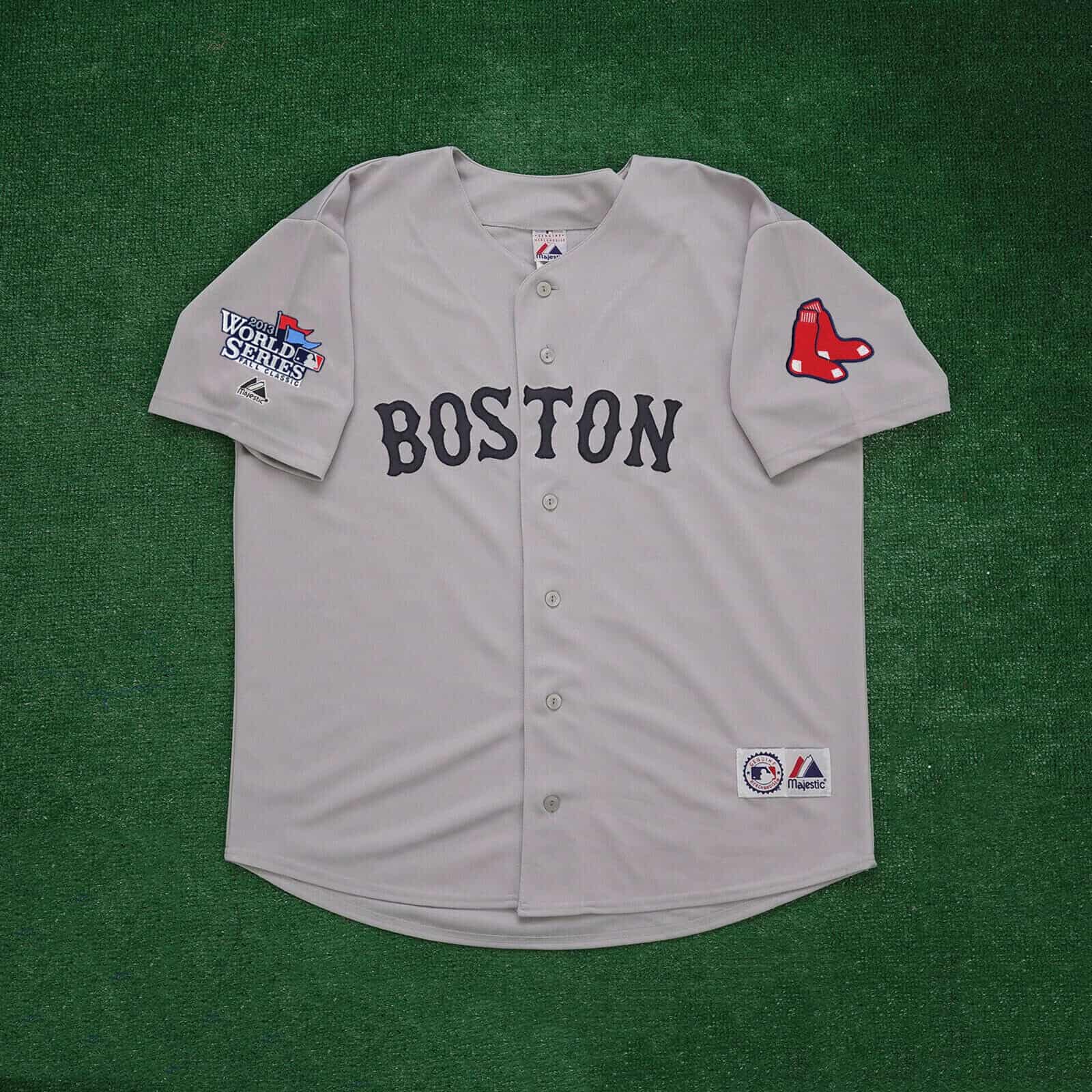 2013 Boston Red Sox World Series Grey Road Men's Jersey