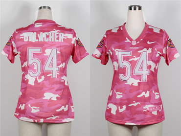 2013 Chicago Bears 54# Brian Urlacher Women's Fashion Jersey-New Pink Camo