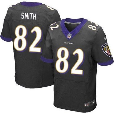 2013 NEW Baltimore Ravens #82 Torrey Smith Black NFL Jersey(New Elite)(collar Purple)