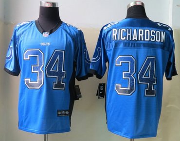 2013 NEW Indianapolis Colts 34 Trent Richardson Drift Fashion Blue Elite Jerseys