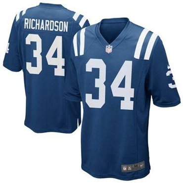 2013 NEW NFL Indianapolis Colts 34 Trent Richardson Blue Jerseys(Game)
