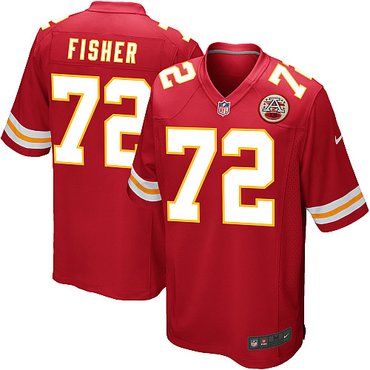 2013 NEW NFL Kansas City Chiefs 72 Eric Fisher Red Jerseys(Game)