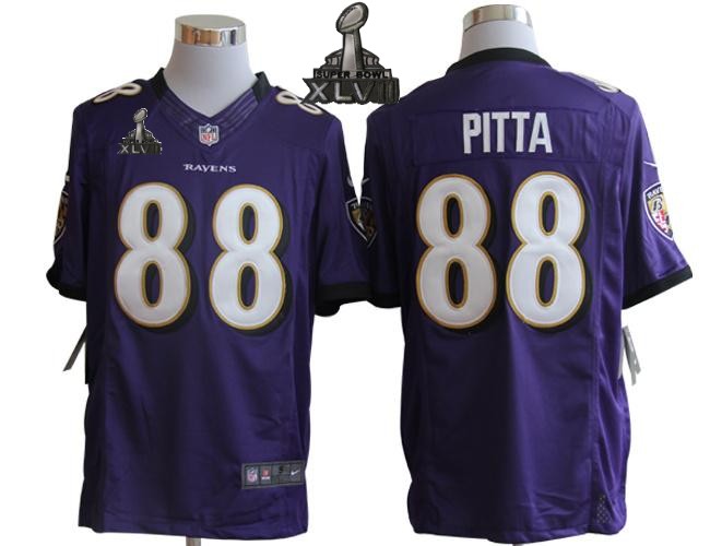 2013 NEW Super Bowl XLVII NFL Baltimore Ravens 88 Pitta Purple Jerseys (Limited)