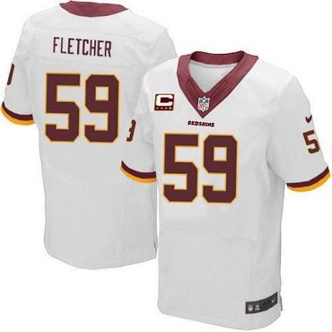 2013 NEW Washington Redskins #59 London Fletcher White NFL Jersey(New Elite)(collar Red)