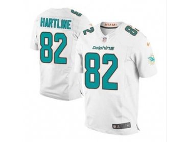 2013 NFL NEW Miami Dolphins 82 hartline White Jerseys(Elite)