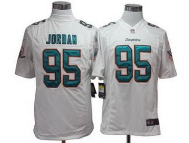 2013 NFL NEW Miami Dolphins 95 Dion Jordan White Jerseys(Game)