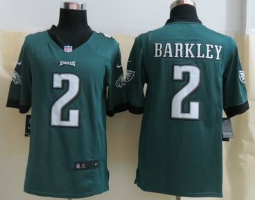 2013 New Philadelphia Eagles 2 Matt Barkley Green Jerseys(Limited)