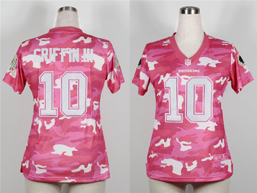 2013 New Washington Redskins 10# Robert Griffin III Women's Fashion Jersey-New Pink Camo