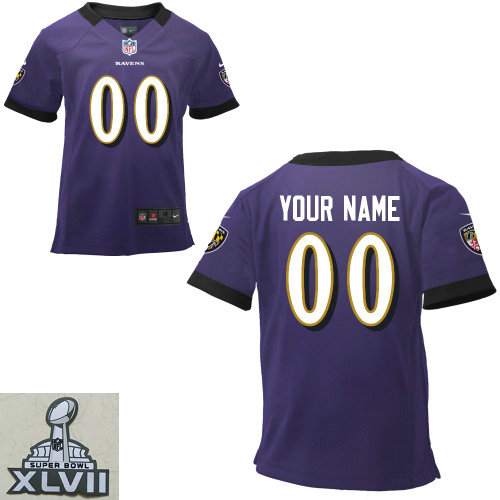 2013 Super Bowl XLVII Youth NEW Baltimore Ravens Customized Purple Jerseys
