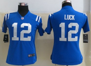 2013 Women NFL NEW Indianapolis Colts 12 Andrew Luck Blue Elite Jerseys