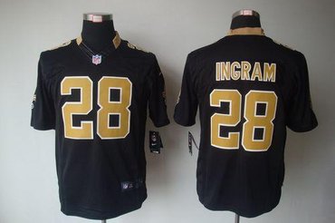 2014 NEW NFL New Orleans Saints 28 Mark Ingram Black Jerseys (Limited)