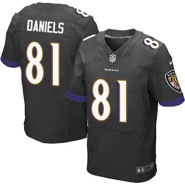 2014 NFL Draft Baltimore Ravens #81 Owen Daniels Black New Elite Jersey