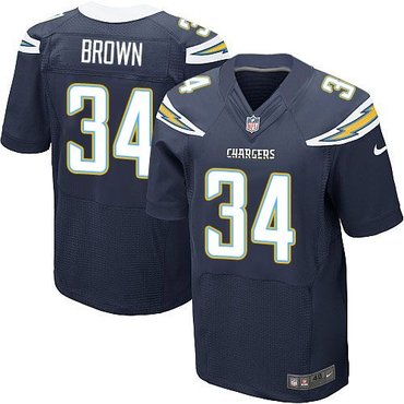 2014 NFL Draft San Diego Chargers #34 Donald Brown Navy Blue New Elite Jersey