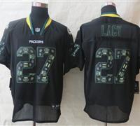 2014 New Green Bay Packers 27# Eddie Lacy Lights Out Black Elite Jerseys