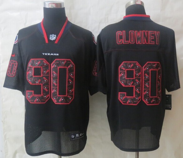 2014 New Nike Houston Texans 90 Clowney Lights Out Black Elite Jerseys