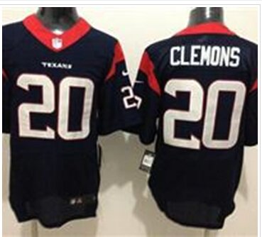 2014 New Texans #20 Chris Clemons Navy Blue Men's Stitched NFL Elite Jersey