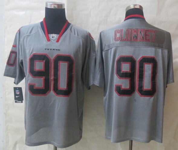 2014 Nike Houston Texans 90 Clowney Lights Out Grey Elite Jerseys