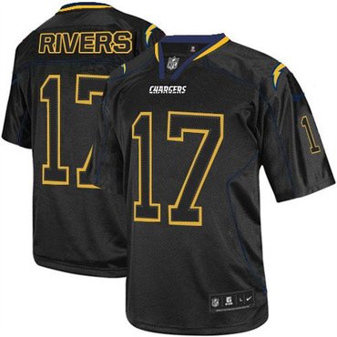 2014 San Diego Chargers #17 Philip Rivers Lights Out Black NFL Elite Jersey