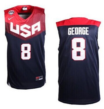 2014 Team USA #8 Paul George Dark Blue Stitched NBA Jersey
