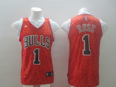 2014 Women NBA chicago bulls #1 ROSE Leopard grain fashion jerseys